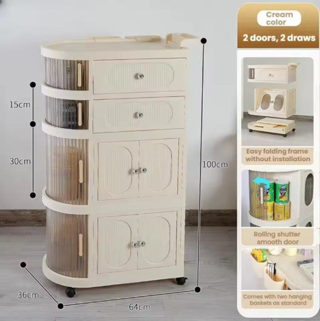 4-Tier Freestanding Storage Organizer with Wheels