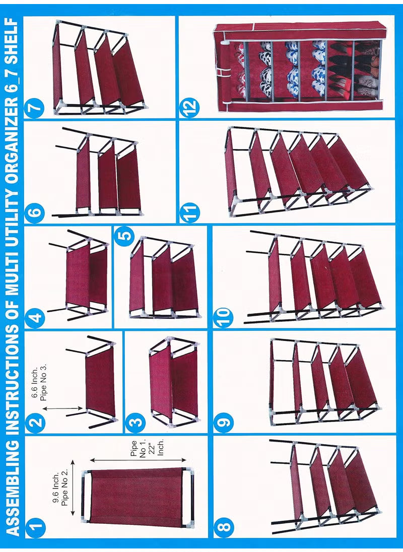 FLIPZON Premium 6-Tier Shoe Rack - حامل أحذية FLIPZON الفاخر بـ 6 طوابق – منظم أنيق وموفر للمساحة