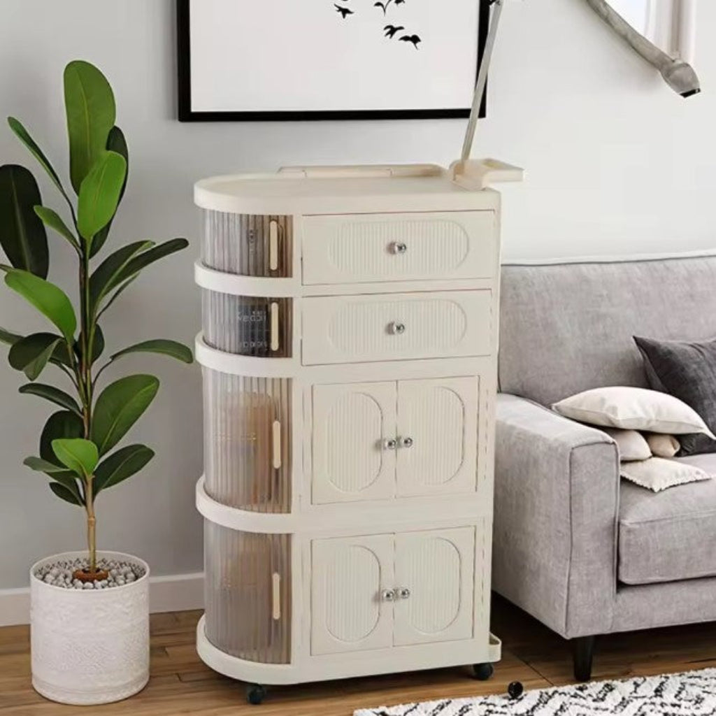 4-Tier Freestanding Storage Organizer with Wheels