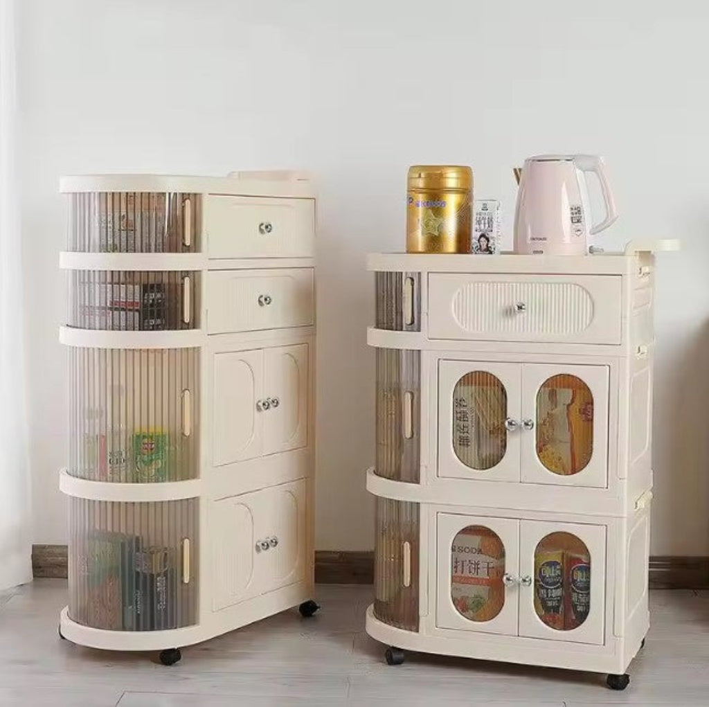 4-Tier Freestanding Storage Organizer with Wheels