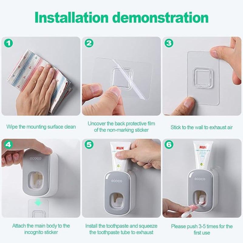 ECOCO Hands-Free Wall-Mounted Toothpaste Dispenser